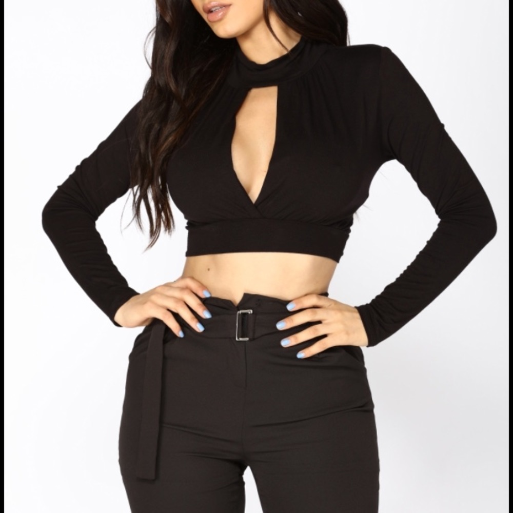 NWT Black Crop Top